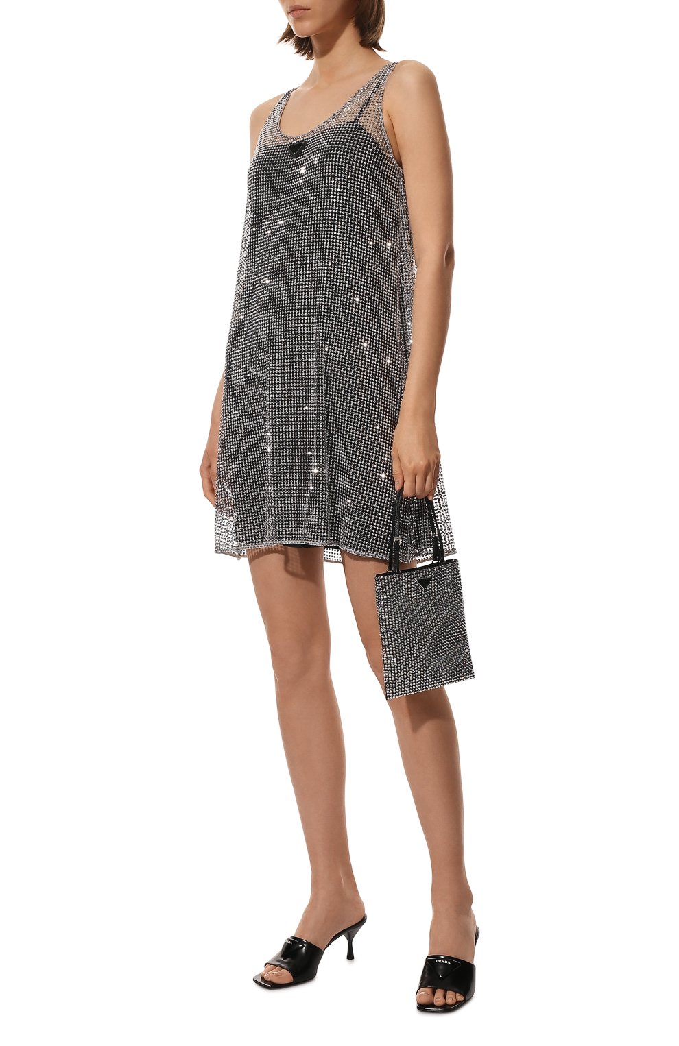 Платье с отделкой стразами PRADA, арт. P3F40R-1WPH-F0518-212, фото 2