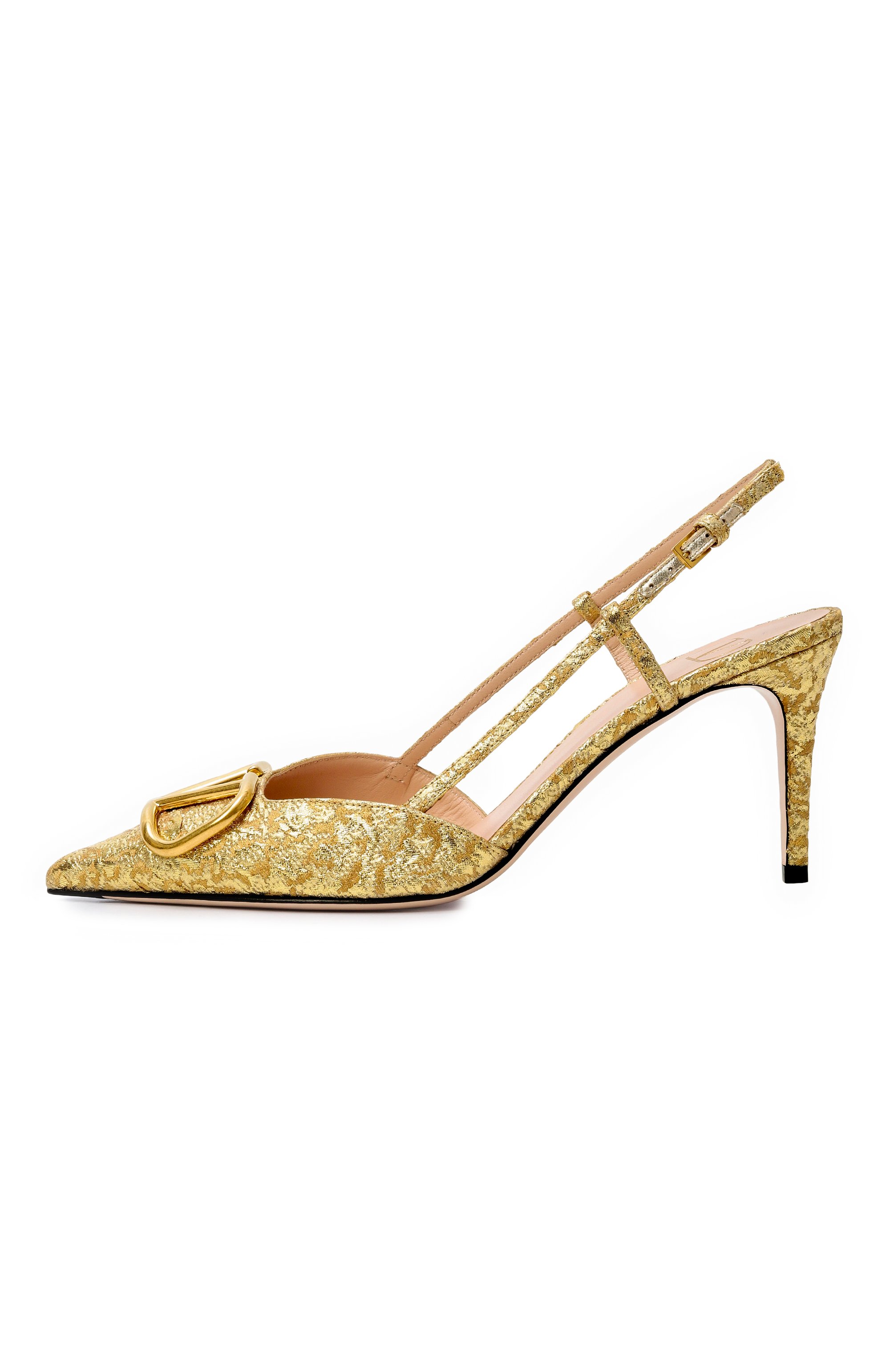 Текстильные туфли vlogo signature 80 VALENTINO золотого цвета по цене 118000 руб., арт. 8W2S0R01/MRE, фото 4 Текстильные туфли vlogo signature 80 VALENTINO, арт. 8W2S0R01/MRE, фото 4