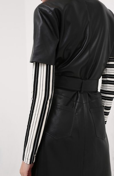 Платье с поясом NANUSHKA, арт. HALLI_BLACK_VEGAN LEATHER, фото 4