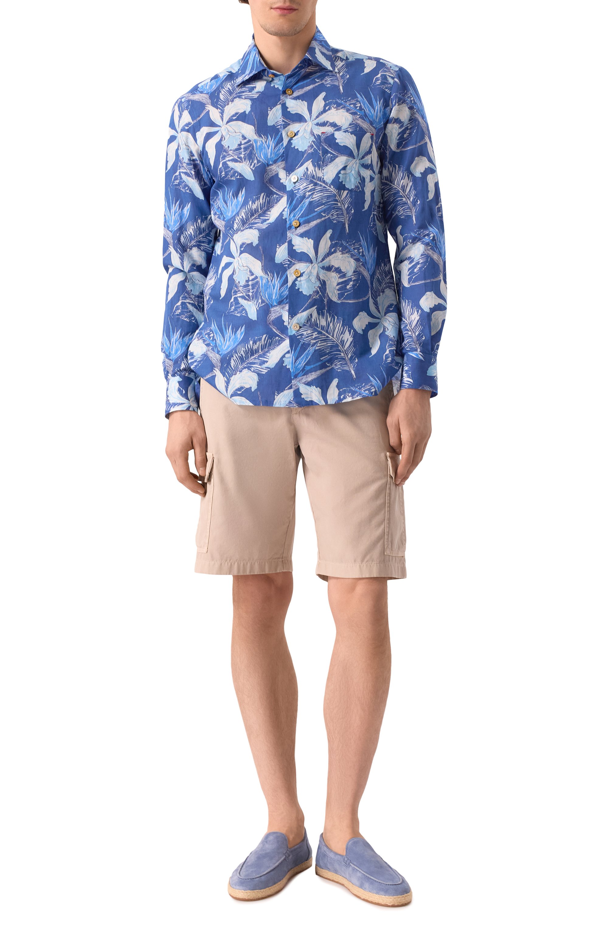 Рубашка из хлопка и льна KITON, арт. UMCNERH0928305, фото 2