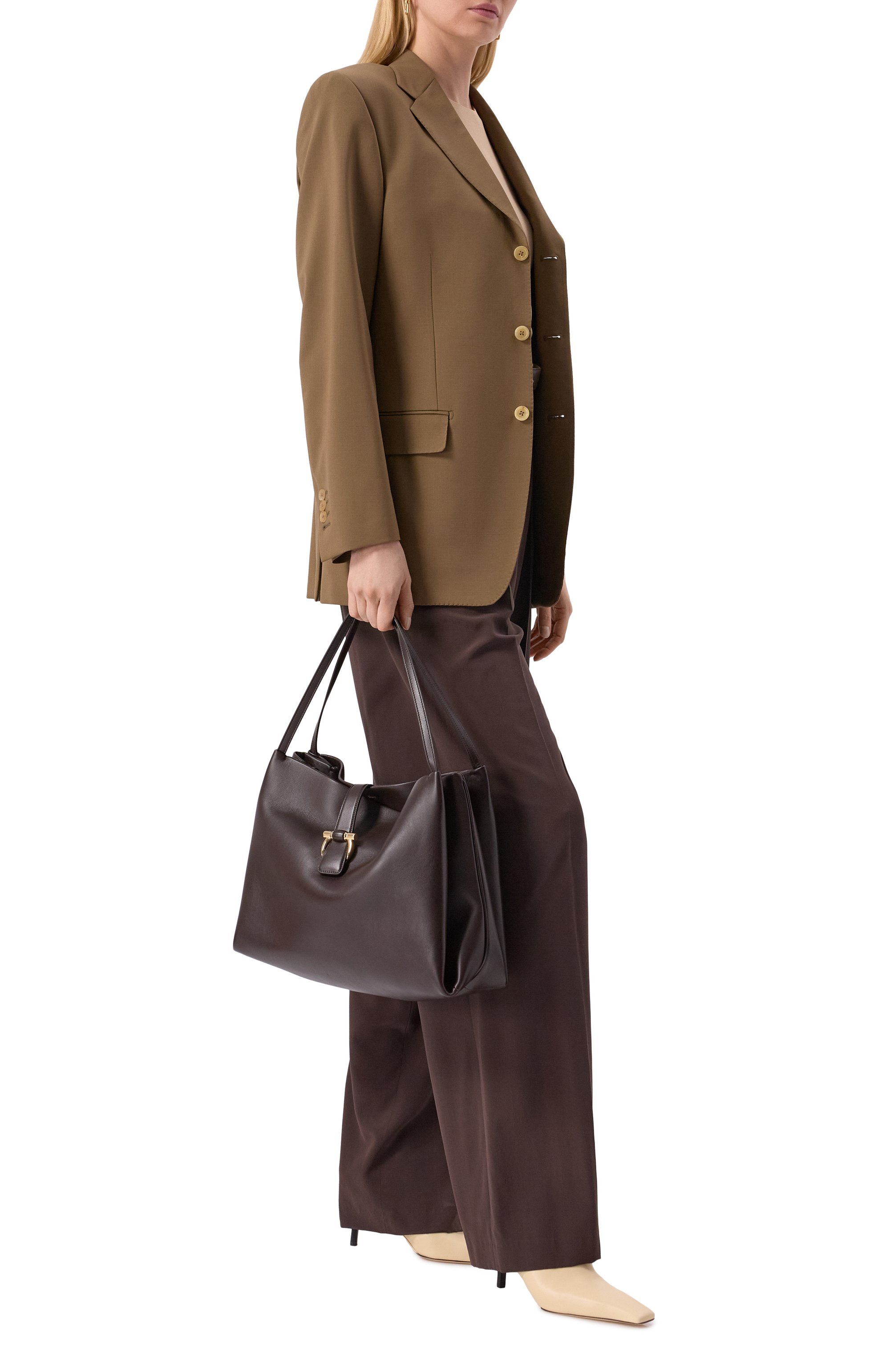 Сумка-тоут FERRAGAMO темно-коричневого цвета по цене 261500 руб., арт. 219804/780875, фото 7 Сумка-тоут FERRAGAMO, арт. 219804/780875, фото 7