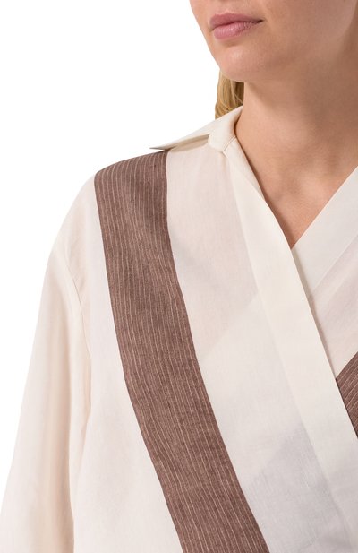 Блузка изо льна и вискозы LORENA ANTONIAZZI кремового цвета по цене 108000 руб., арт. R2570CA46A/4937, фото 5 Блузка изо льна и вискозы LORENA ANTONIAZZI, арт. R2570CA46A/4937, фото 5
