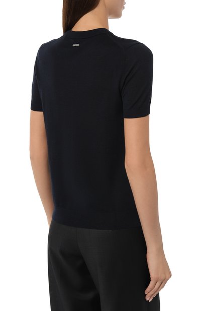 Шерстяной пуловер BOSS темно-синего цвета по цене 14650 руб., арт. 50492857, фото 4 Шерстяной пуловер BOSS, арт. 50492857, фото 4