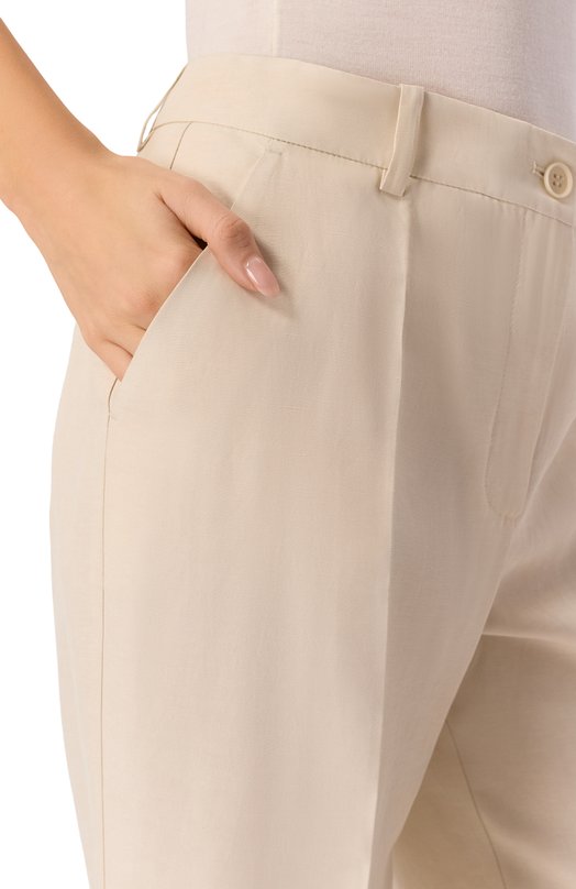Брюки из вискозы и льна P.A.R.O.S.H. D232214/RAISA26 Бежевый  D232214/RAISA26 Фото 5