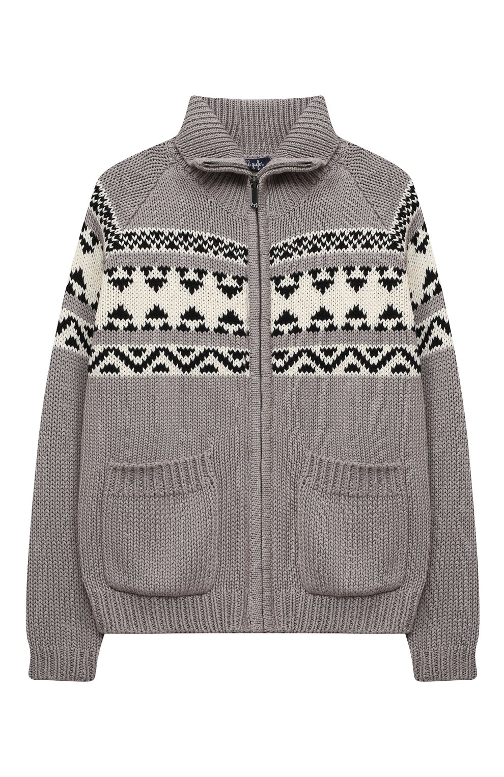 Хлопковый кардиган IL GUFO серого цвета по цене 18500 руб., арт. A22GF400EM109/10A-14A, фото 1 Хлопковый кардиган IL GUFO, арт. A22GF400EM109/10A-14A, фото 1