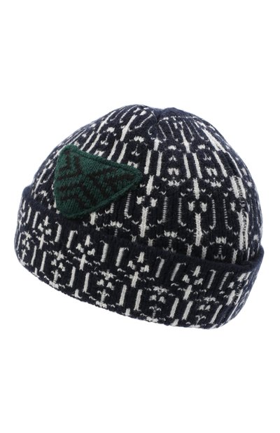 Шапка из шерсти и кашемира PRADA темно-синего цвета по цене 60000 руб., арт. UMD493-1ZJ0-F057L-212, фото 2 Шапка из шерсти и кашемира PRADA, арт. UMD493-1ZJ0-F057L-212, фото 2