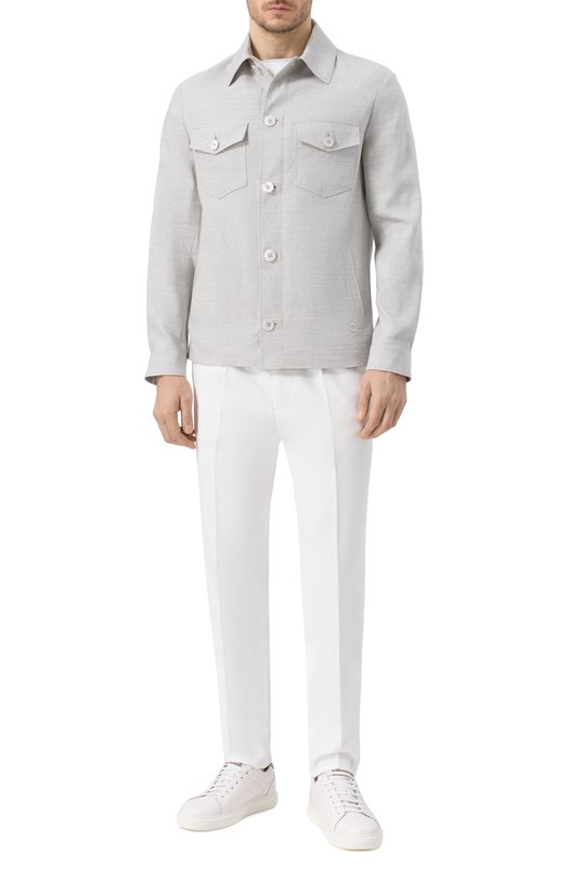 Куртка-рубашка изо льна и шерсти Stefano Ricci M7J5100380/WL003L Серый  M7J5100380/WL003L Фото 2