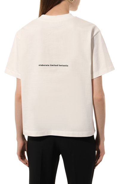 Хлопковая футболка SASHAVERSE молочного цвета по цене 18900 руб., арт. TS003/TK/3306.101/W25, фото 4 Хлопковая футболка SASHAVERSE, арт. TS003/TK/3306.101/W25, фото 4