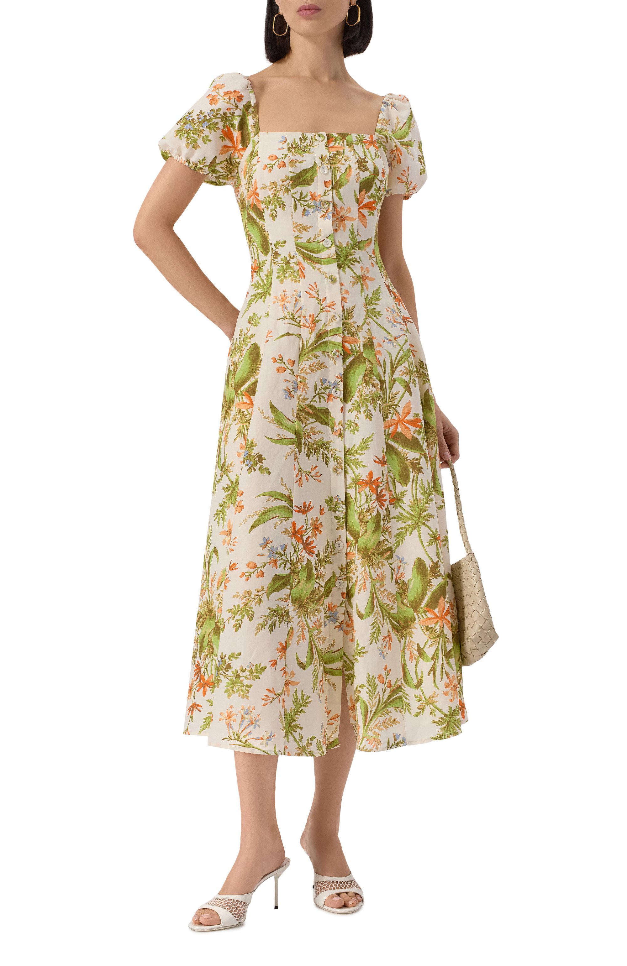 Платье из шелка и льна PAIGE кремового цвета по цене 64550 руб., арт. 1J06P61-B803, фото 2 Платье из шелка и льна PAIGE, арт. 1J06P61-B803, фото 2