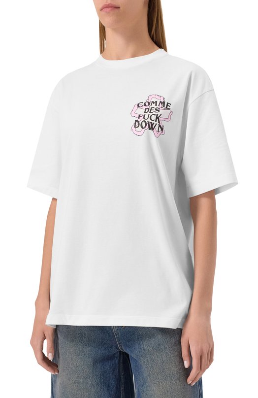 Хлопковая футболка Comme des Fuckdown CFABW01323 Белый  CFABW01323 Фото 3
