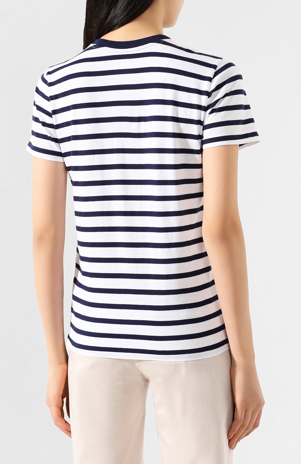 Хлопковая футболка POLO RALPH LAUREN синего цвета по цене 6915 руб., арт. 211782939, фото 4 Хлопковая футболка POLO RALPH LAUREN, арт. 211782939, фото 4