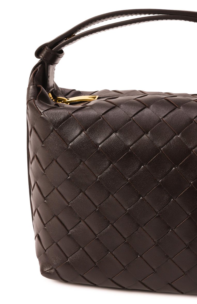 Женская сумка wallace mini BOTTEGA VENETA темно-коричневого цвета, арт. 754443 V3IV1 | Фото 3 (Ошибки технического описания: Нет ширины; Материал: Натуральная кожа; Размер: mini)