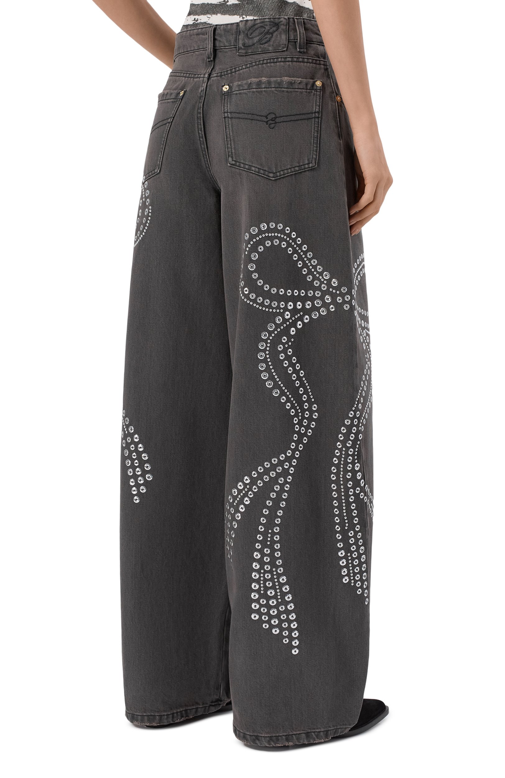 Джинсы BLUMARINE серого цвета по цене 89350 руб., арт. RF6021/D5108, фото 4 Джинсы BLUMARINE, арт. RF6021/D5108, фото 4