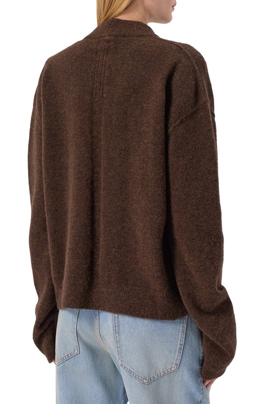 Шерстяной свитер Rick Owens RP02E4655/KWP Коричневый  RP02E4655/KWP Фото 4