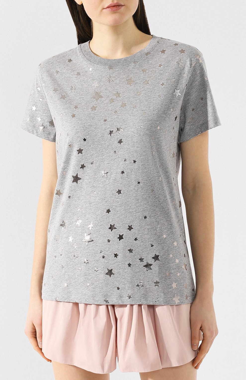 Хлопковая футболка REDVALENTINO серого цвета по цене 12250 руб., арт. RR3MG00E/ZJC, фото 3 Хлопковая футболка REDVALENTINO, арт. RR3MG00E/ZJC, фото 3