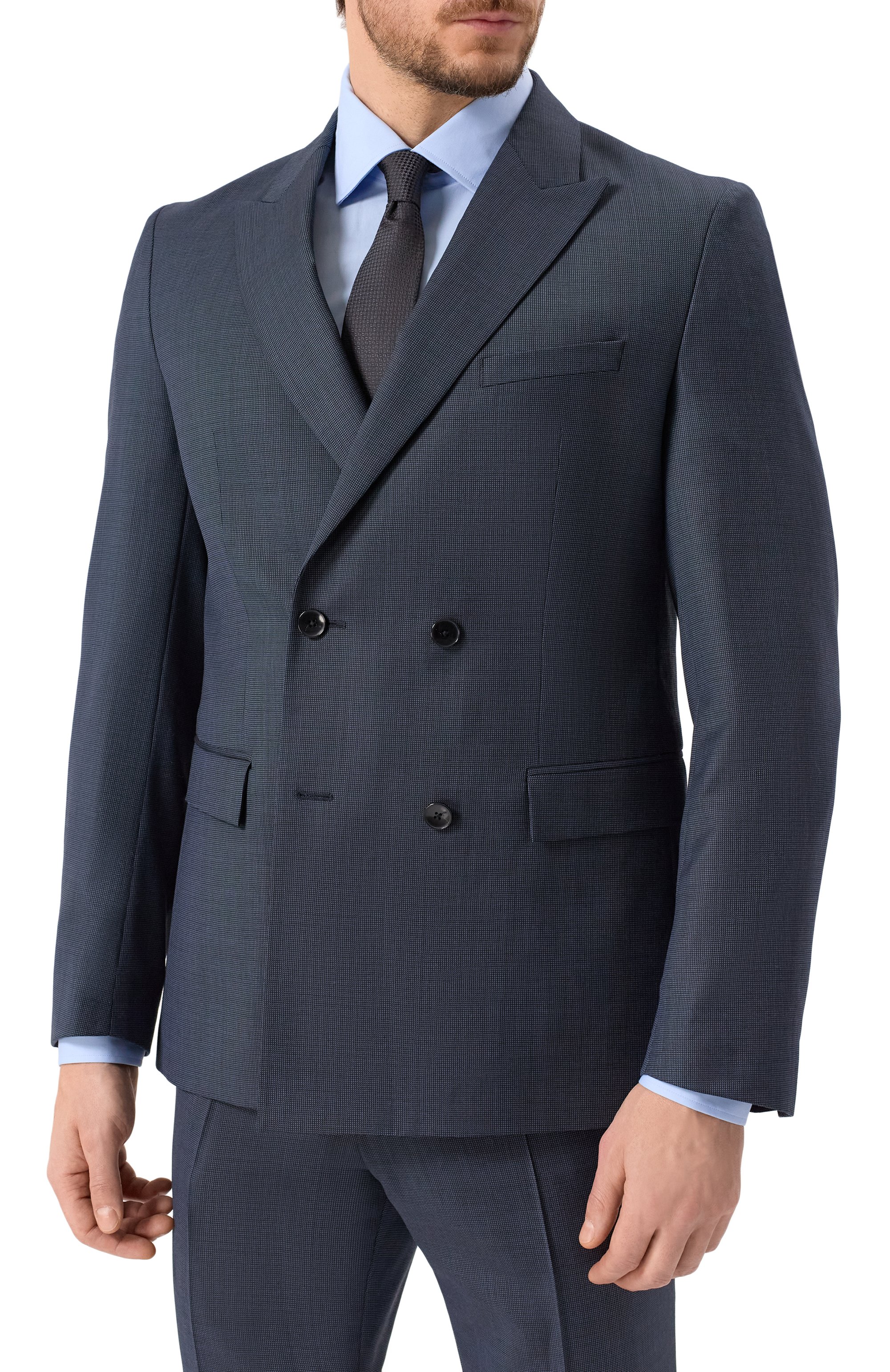 Шерстяной костюм BOSS темно-синего цвета по цене 92400 руб., арт. 50518118, фото 3 Шерстяной костюм BOSS, арт. 50518118, фото 3