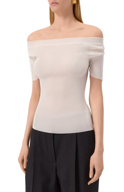 Пуловер из вискозы KHAITE кремового цвета по цене 175500 руб., арт. 9714435/K435, фото 3 Пуловер из вискозы KHAITE, арт. 9714435/K435, фото 3