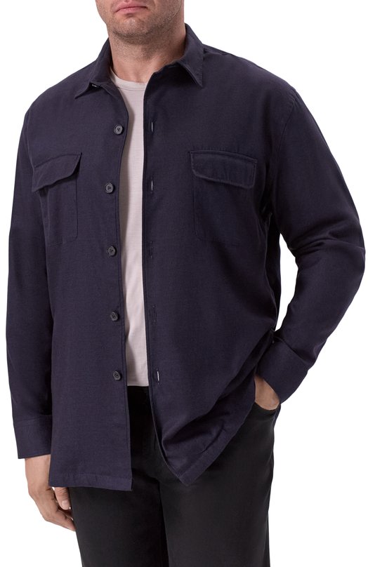 Рубашка из хлопка и лиоцелла Van Laack VL-REYDIN-25K/155075/3XL-6XL Синий  VL-REYDIN-25K/155075/3XL-6XL Фото 3