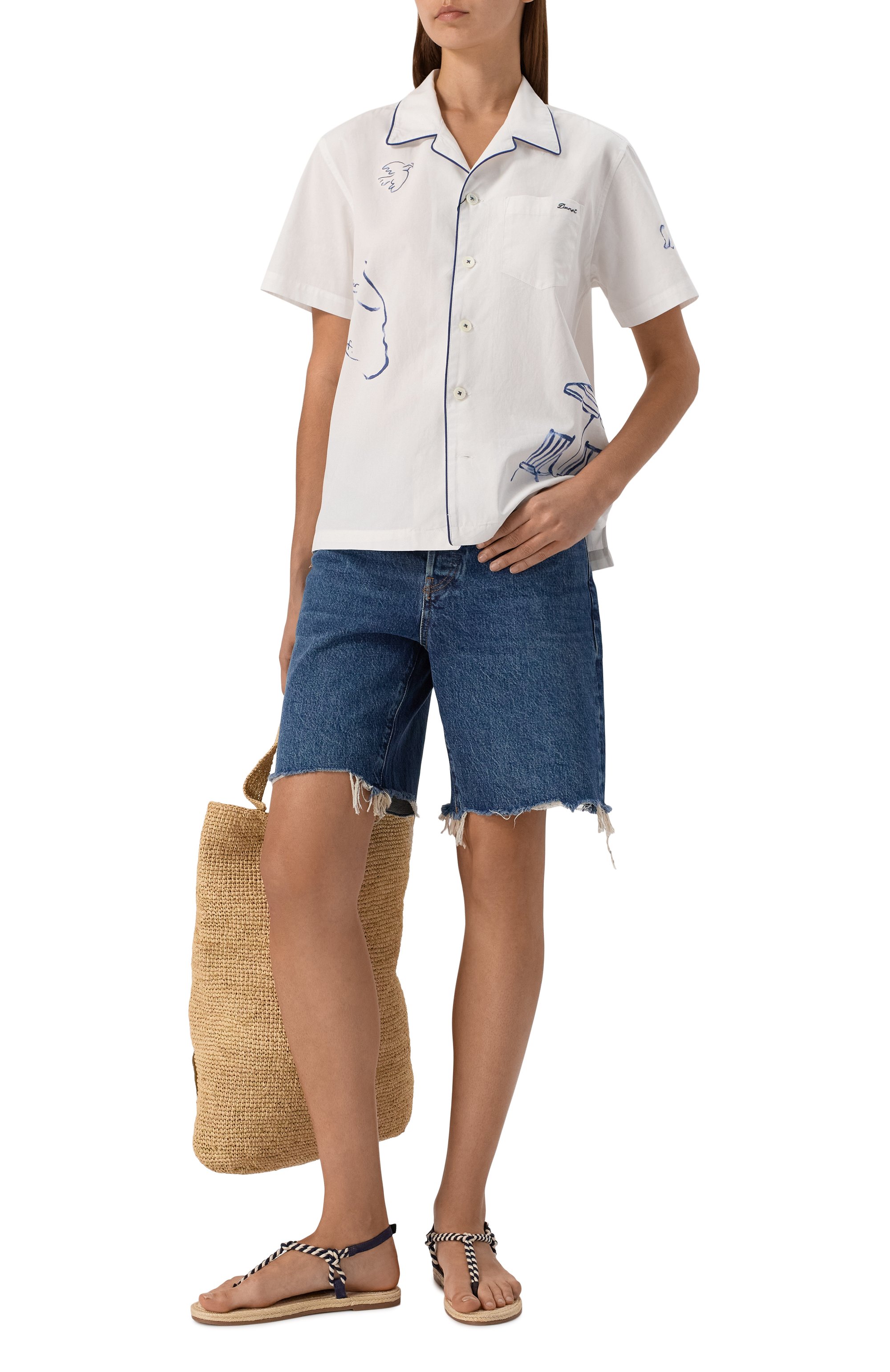 Джинсовые шорты FRAME DENIM синего цвета по цене 42850 руб., арт. 4004RF210, фото 2 Джинсовые шорты FRAME DENIM, арт. 4004RF210, фото 2