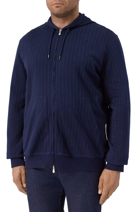 Толстовка из хлопка и кашемира Brunello Cucinelli MM8339069G Синий  MM8339069G Фото 3