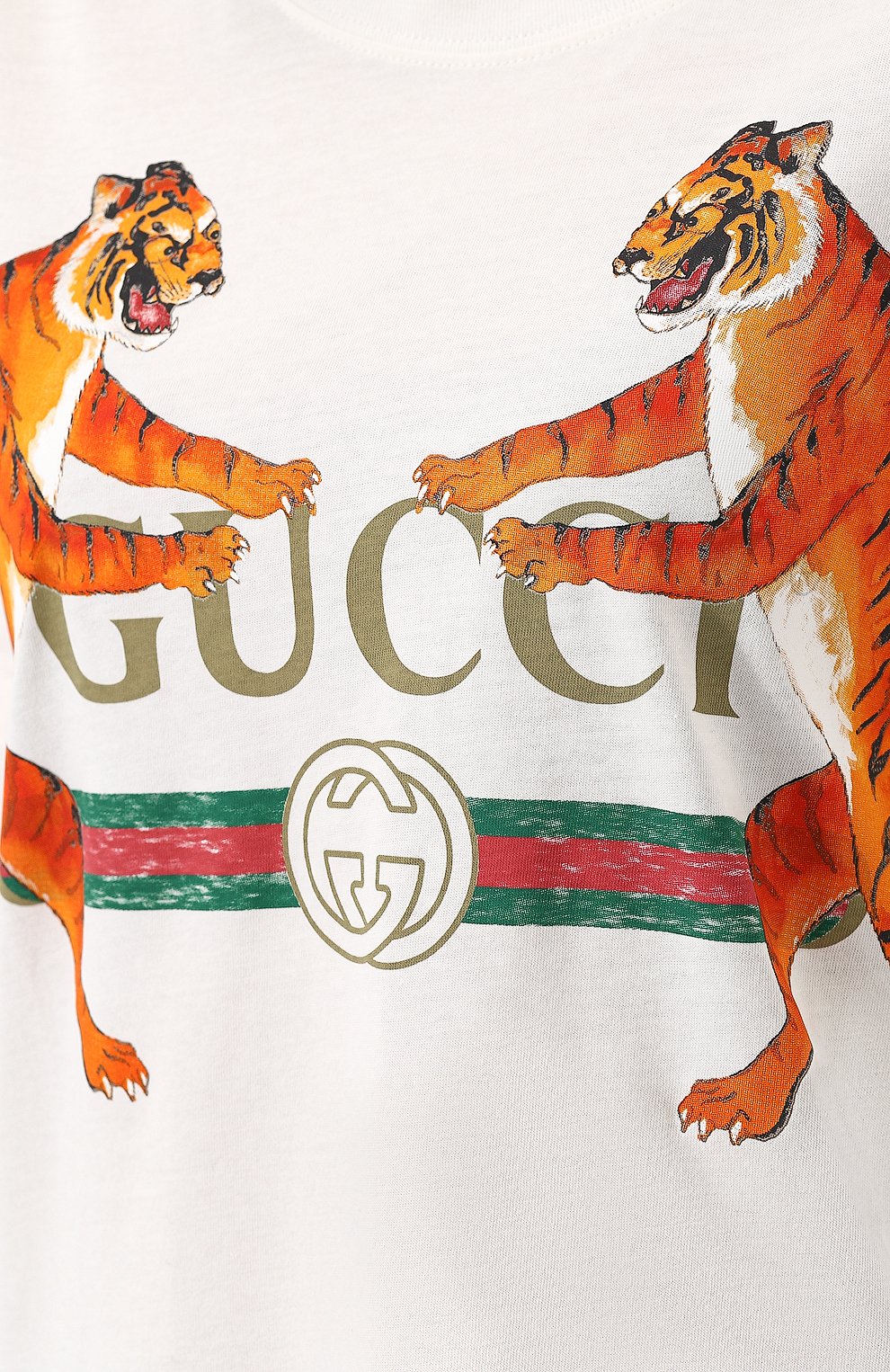 Хлопковая футболка свободного кроя с принтом GUCCI, арт. 492347/X3L16, фото 5