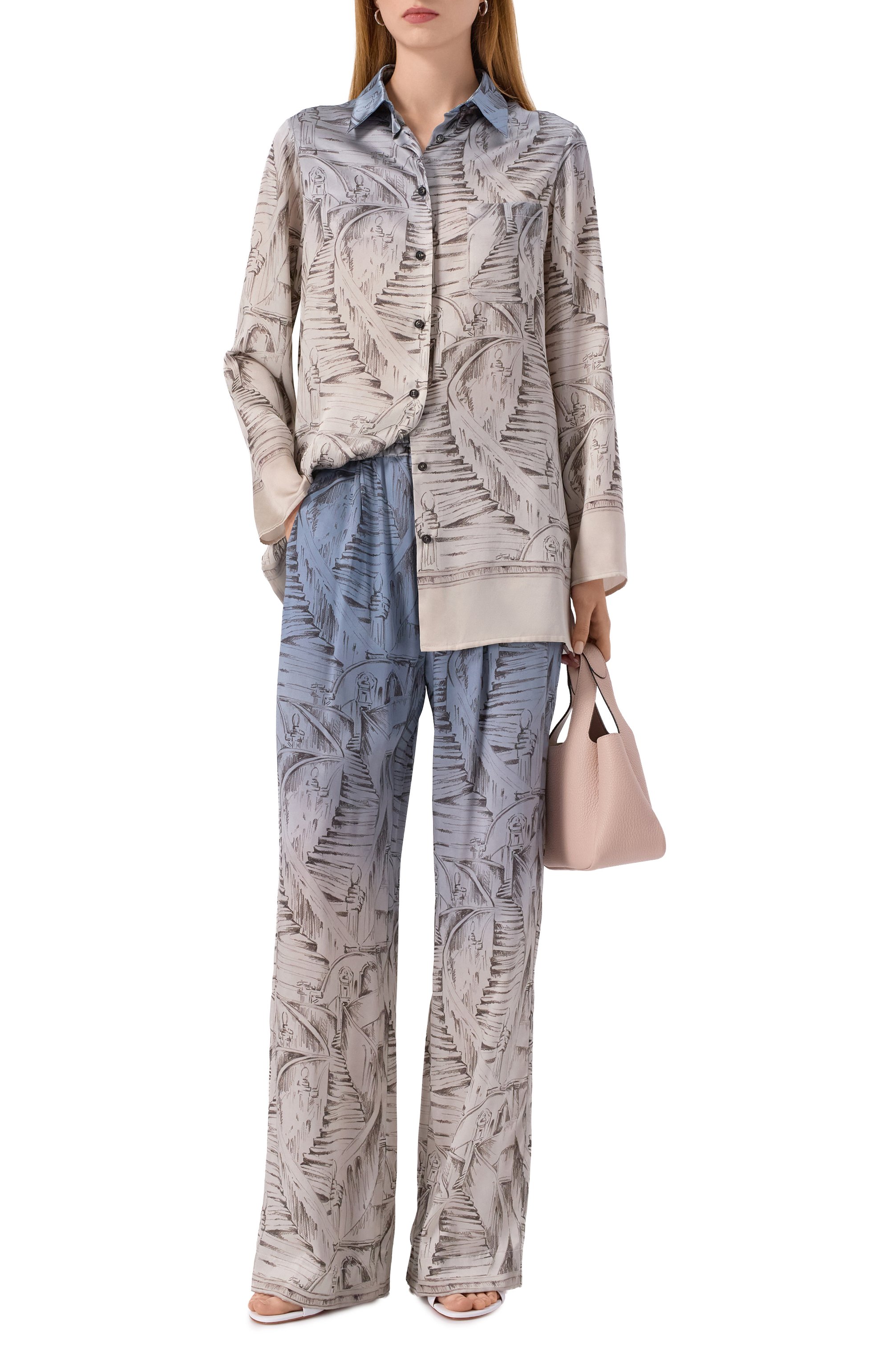 Атласная рубашка KITON, арт. D58460K0585G08, фото 2