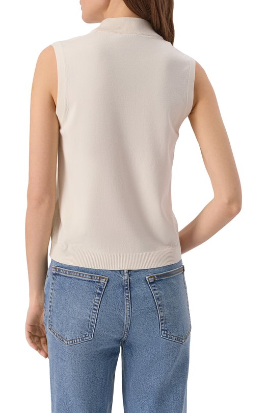 Топ из вискозы Weekend Max Mara NAZI0NE Кремовый  NAZI0NE Фото 4