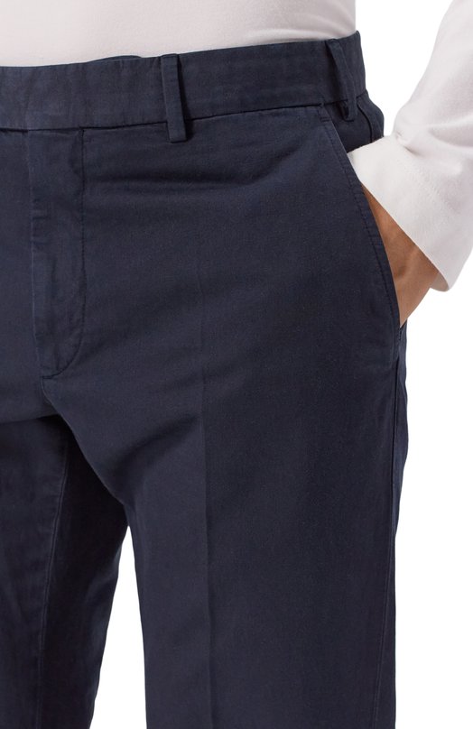Брюки из хлопка и льна Zegna TR10/UBI37A5 Синий  TR10/UBI37A5 Фото 5