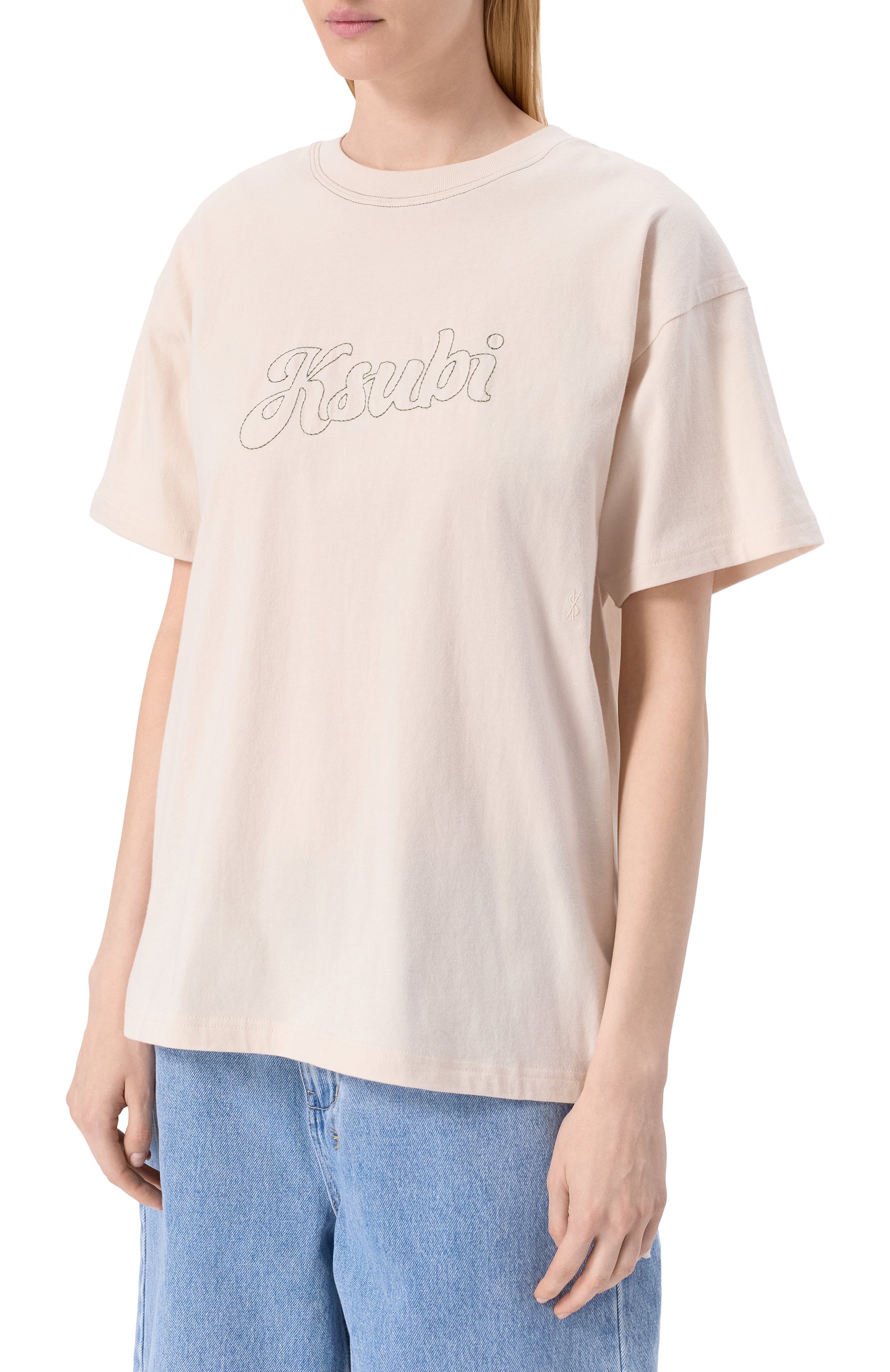 Хлопковая футболка KSUBI кремового цвета по цене 19300 руб., арт. WPS25TE011, фото 3 Хлопковая футболка KSUBI, арт. WPS25TE011, фото 3