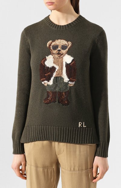 Хлопковый свитер POLO RALPH LAUREN зеленого цвета по цене 26150 руб., арт. 211783974, фото 3 Хлопковый свитер POLO RALPH LAUREN, арт. 211783974, фото 3