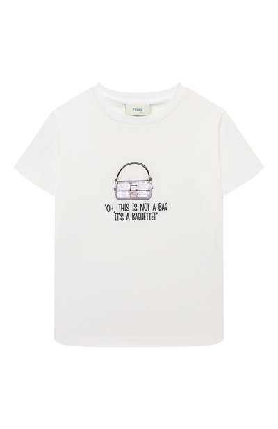 Хлопковая футболка FENDI, арт. JFI294/7AJ/8A-12+