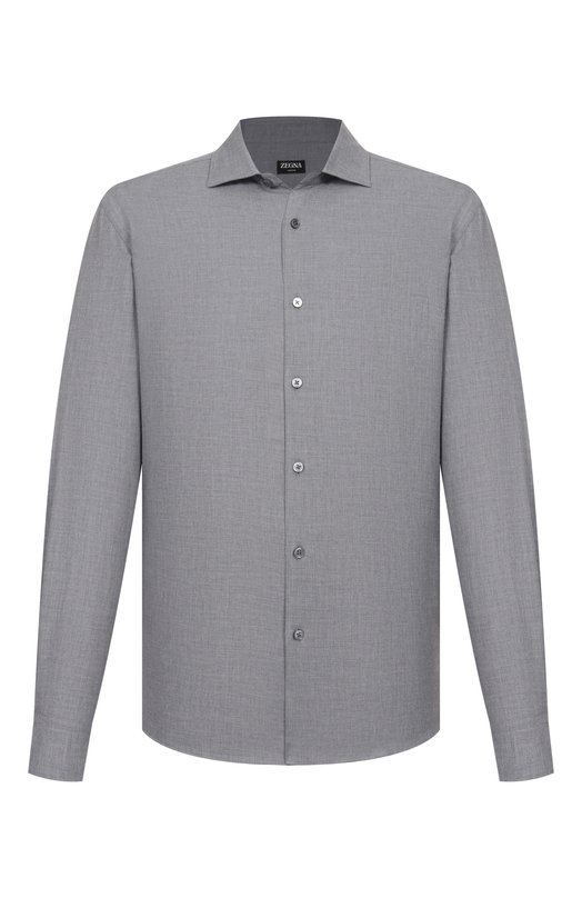 Рубашка из хлопка и кашемира Zegna SRF5/RE8X44A6 Серый SRF5/RE8X44A6