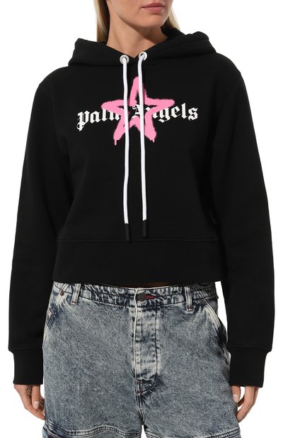 Хлопковое худи PALM ANGELS черного цвета по цене 57350 руб., арт. PWBB022C99FLE0031030, фото 3 Хлопковое худи PALM ANGELS, арт. PWBB022C99FLE0031030, фото 3