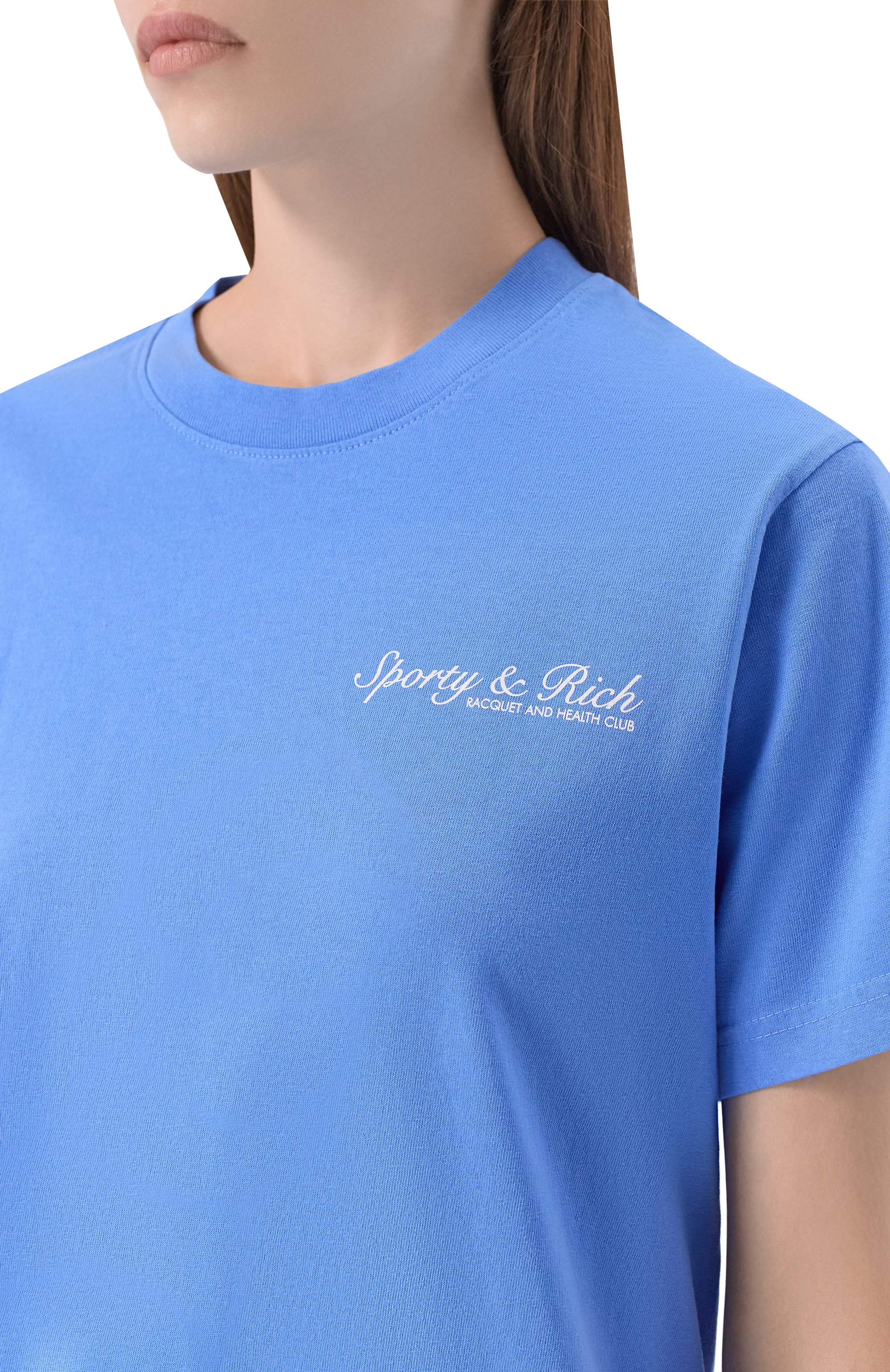Хлопковая футболка SPORTY AND RICH, арт. T0043621306BL102, фото 5