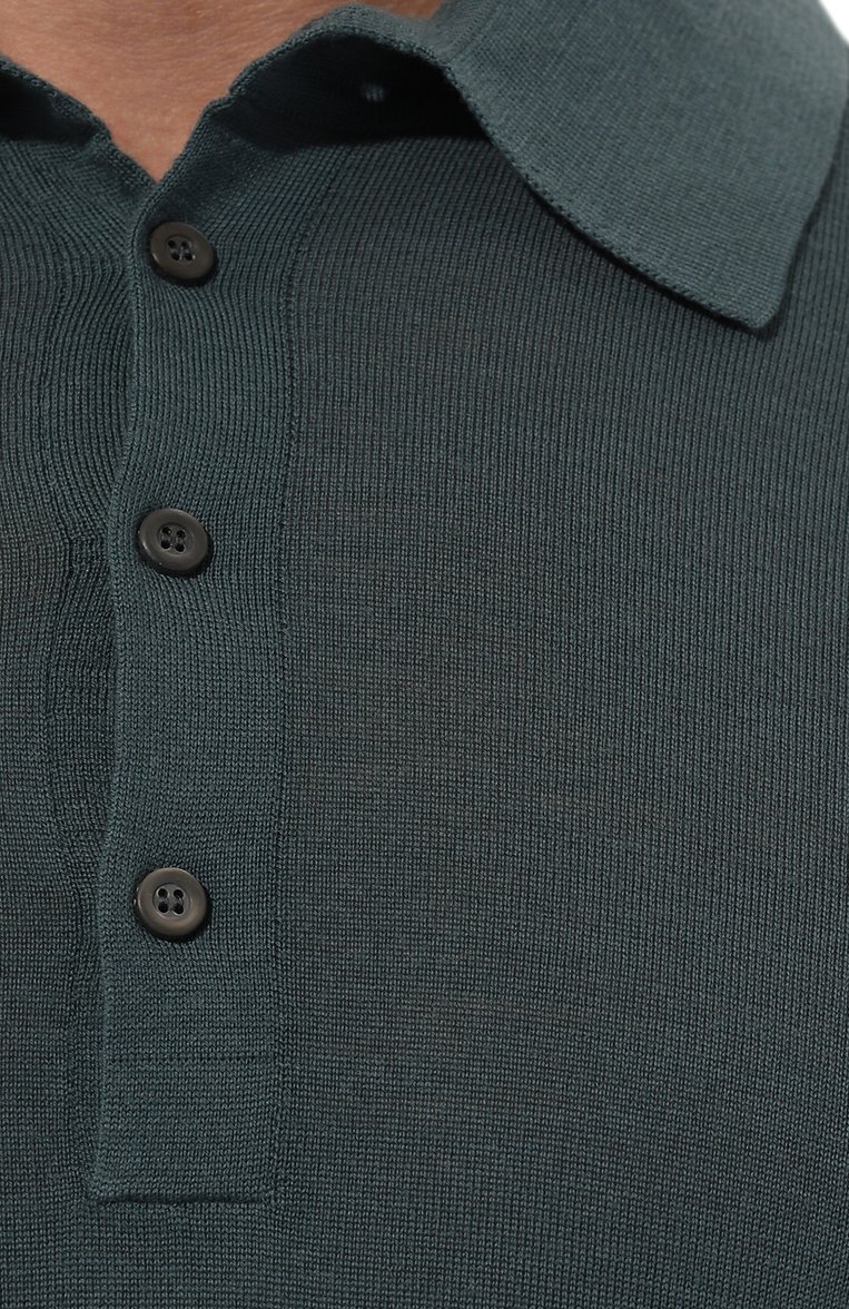 Мужская шерстяное поло PIACENZA CASHMERE 1733 бирюзового цвета, арт. 7032 | Фото 5 (Рукава: Длинные; Материал внешний: Шерсть; Длина (для топов): Стандартные; Стили: Кэжуэл; Кросс-КТ: Трикотаж; Застежка: Пуговицы; Принт: Без принта; Д�етали: Без декора; Автоматизация состава: Проставлено; Автоматизация ТО: Проставлено)