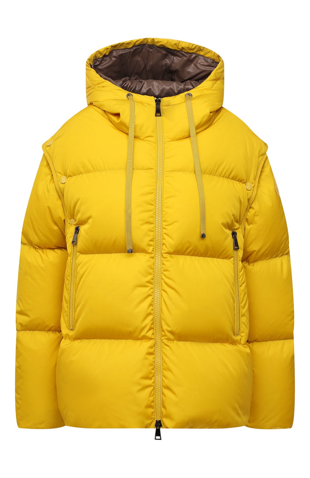 Пуховик MONCLER желтого цвета по цене 160500 руб., арт. G2-093-1A000-08-54155, фото 1 Пуховик MONCLER, арт. G2-093-1A000-08-54155, фото 1