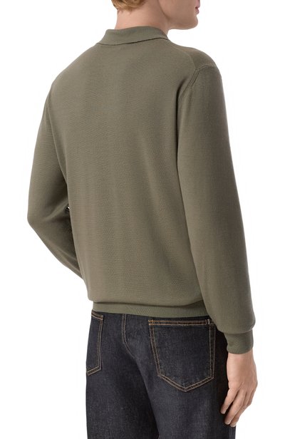 Шерстяное поло CANALI хаки цвета по цене 53650 руб., арт. C0017/MK01149, фото 4 Шерстяное поло CANALI, арт. C0017/MK01149, фото 4