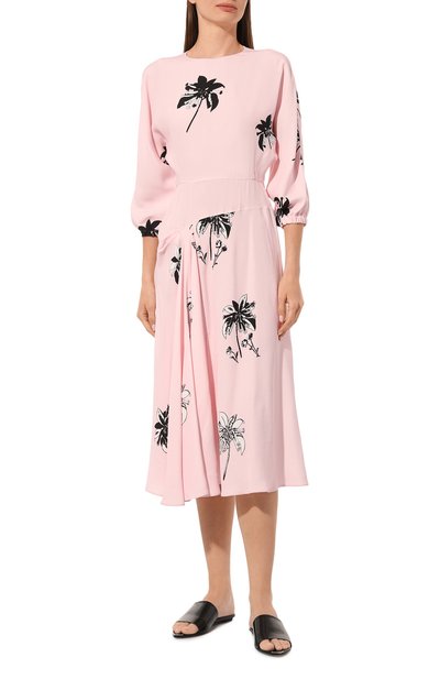 Платье из вискозы PRADA розового цвета по цене 255000 руб., арт. P3E07-1Y1R-F0028-211, фото 3 Платье из вискозы PRADA, арт. P3E07-1Y1R-F0028-211, фото 3