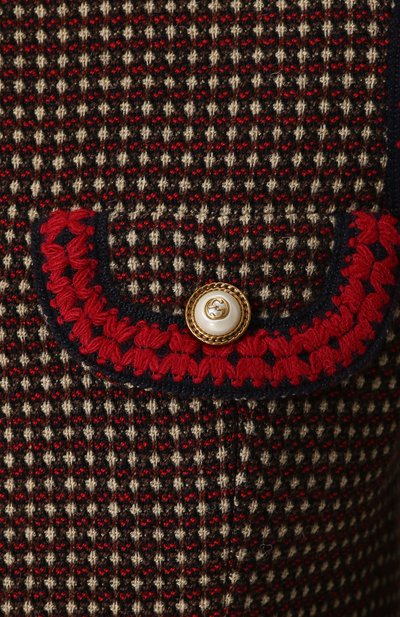 Приталенный шерстяной жакет с круглым вырезом GUCCI, арт. 482551/ZJW56, фото 5