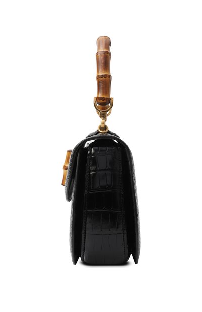 Сумка bamboo 1947 из кожи аллигатора GUCCI черного цвета по цене 4233600 руб., арт. 679632 E1KIX, фото 4 Сумка bamboo 1947 из кожи аллигатора GUCCI, арт. 679632 E1KIX, фото 4