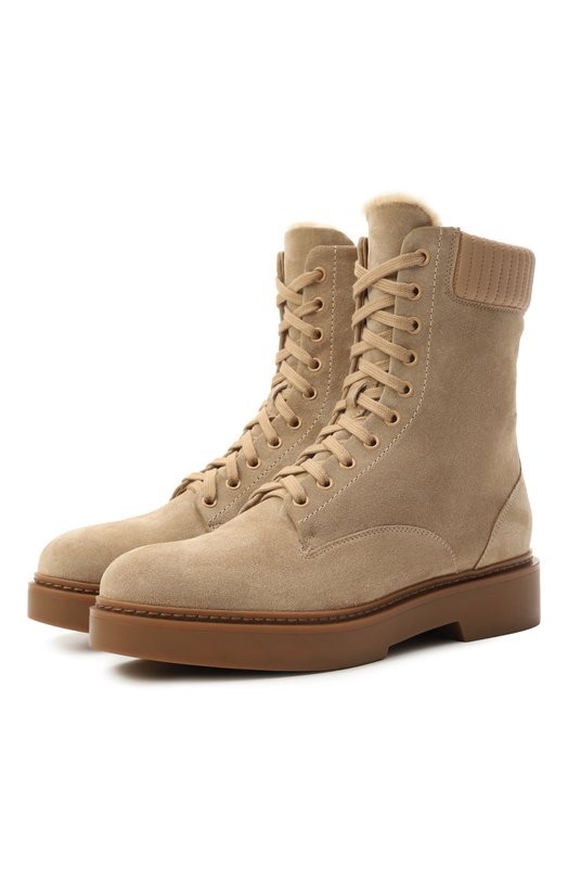 Замшевые ботинки Santoni WTHG59511TISAPFR Бежевый WTHG59511TISAPFR