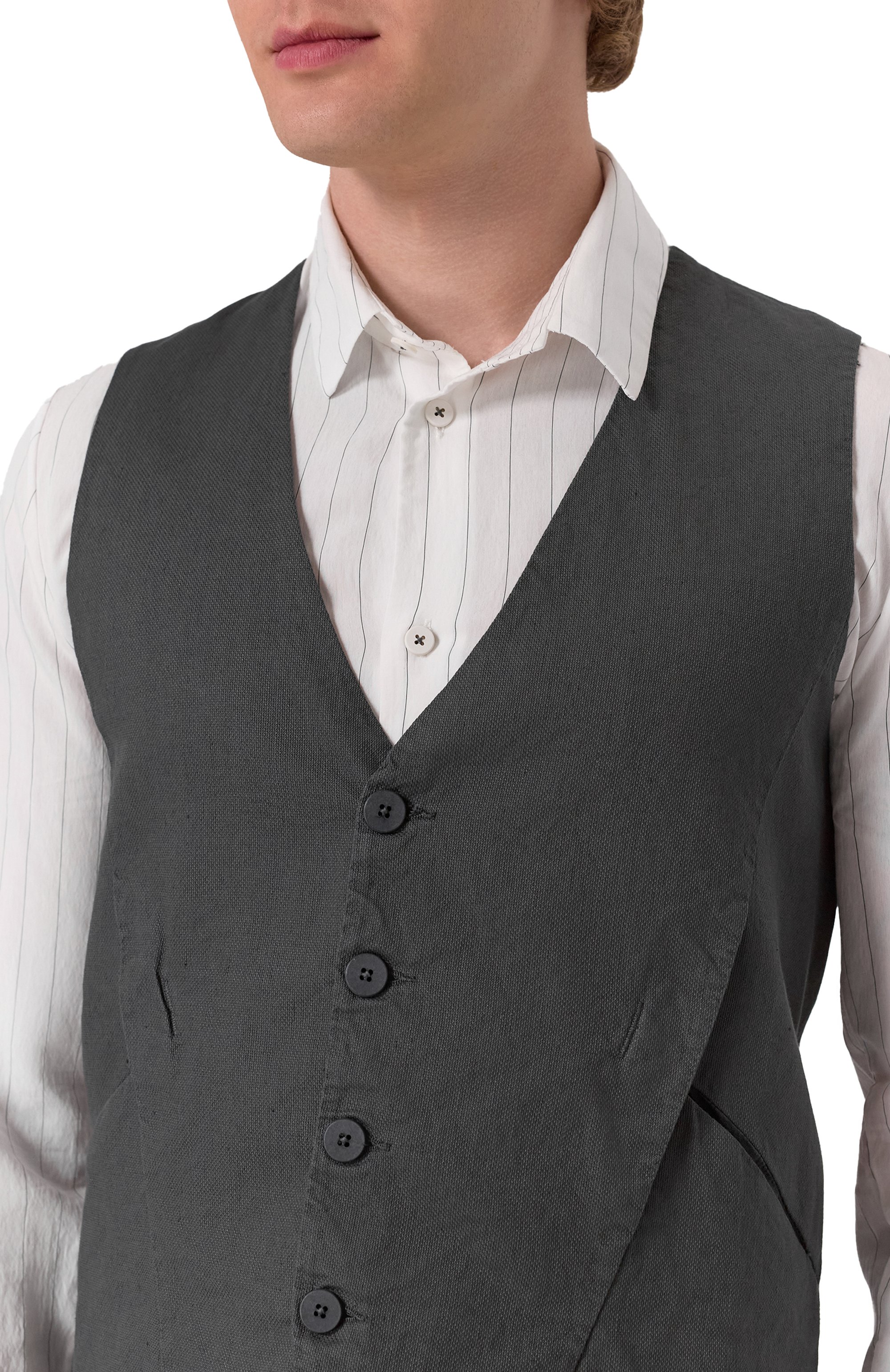 Жилет из хлопка и льна TRANSIT, арт. CFUTRZE144, фото 5