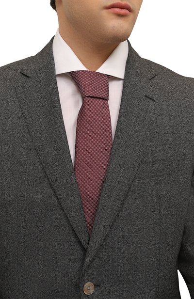 Шелковый галстук CORNELIANI бордового цвета по цене 23400 руб., арт. 93U302-9320308, фото 2 Шелковый галстук CORNELIANI, арт. 93U302-9320308, фото 2