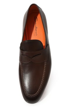 Мужские кожаные пенни-лоферы SANTONI темно-коричневого цвета, арт. MCNG15609SA3BSG8 | Фото 6 (Материал сплава: Проставлено; Нос: Не проставлено; Материал внутренний: Натуральная кожа; Стили: Кэжуэл; Материал внешний: Натуральная кожа)