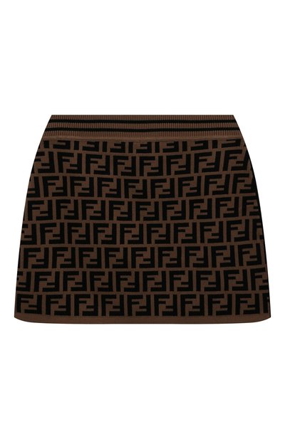 Юбка из вискозы FENDI темно-коричневого цвета по цене 37600 руб., арт. JFG070/AEYD/8-12+, фото 2 Юбка из вискозы FENDI, арт. JFG070/AEYD/8-12+, фото 2