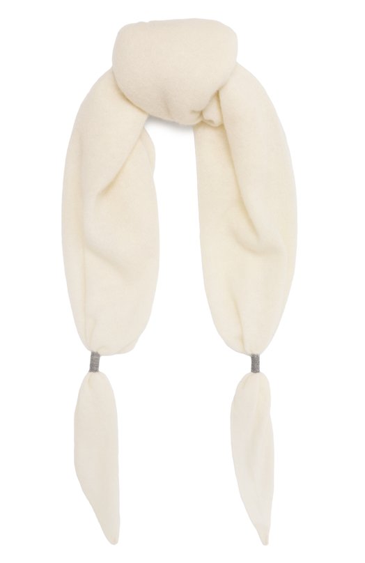 Кашемировый шарф Brunello Cucinelli MSCDFSW03P Кремовый MSCDFSW03P