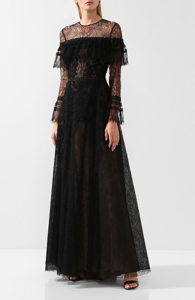 Кружевное платье-макси с оборками ZUHAIR MURAD, арт. DRP18022/NFLA001, фото 3