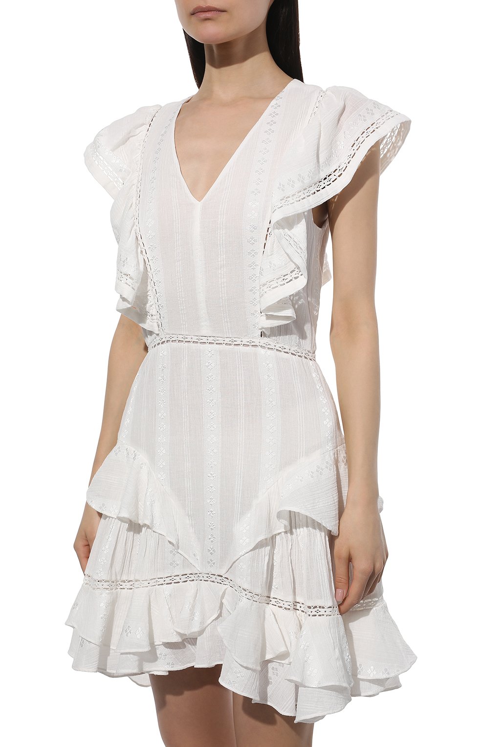 Платье из хлопка и вискозы ISABEL MARANT ETOILE белого цвета по цене 57550 руб., арт. R02126-22P037E/JAUDREY, фото 3 Платье из хлопка и вискозы ISABEL MARANT ETOILE, арт. R02126-22P037E/JAUDREY, фото 3