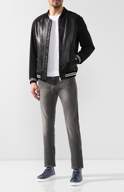 Кожаный бомбер BOSS черного цвета по цене 53500 руб., арт. 50398818, фото 2 Кожаный бомбер BOSS, арт. 50398818, фото 2