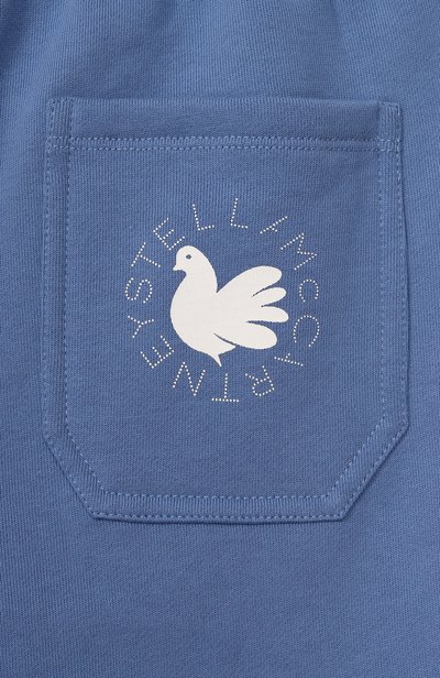 Хлопковые джоггеры STELLA MCCARTNEY голубого цвета по цене 9680 руб., арт. TZ6A20, фото 3 Хлопковые джоггеры STELLA MCCARTNEY, арт. TZ6A20, фото 3